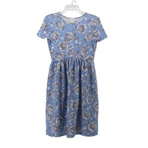 ASOS Maternity Blue Floral Short Sleeve Empire Waist Midi Dress 6 Baby Shower